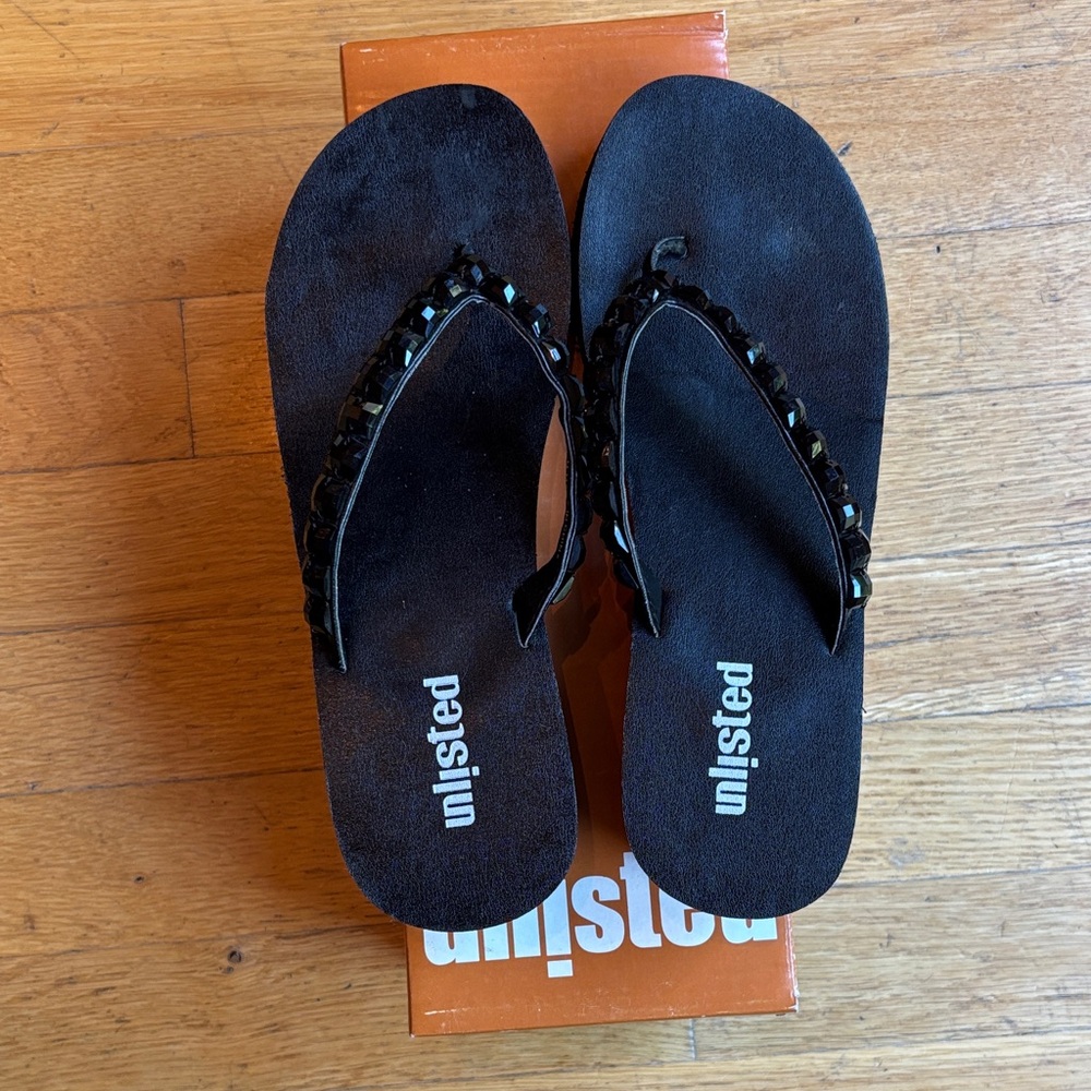 Unlisted Black Sandals with Embellishments